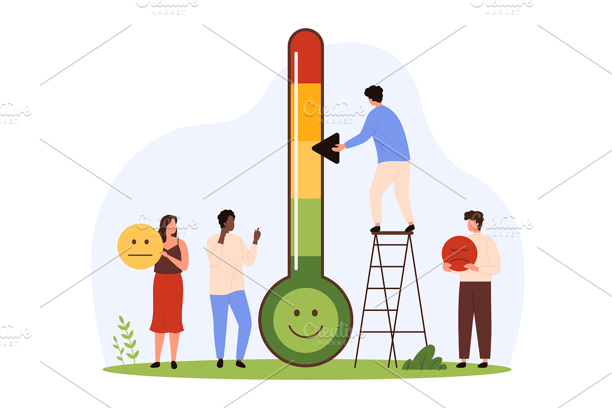 Stress level measurement, tiny, an Object Illustration by Flashvector