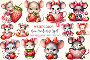 Minnie Animals Mouse Strawberry Clip, an Illustration by SinaCreation (Thumbnail 1 of 5)