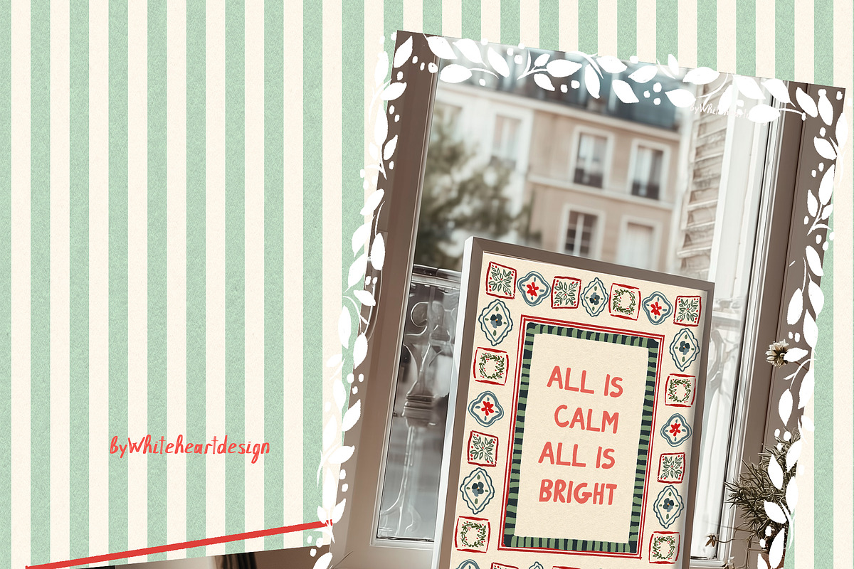 Christmas Frames Borders Templates, a Decorative Illustration by whiteheartdesign (Photo 14 of 24)