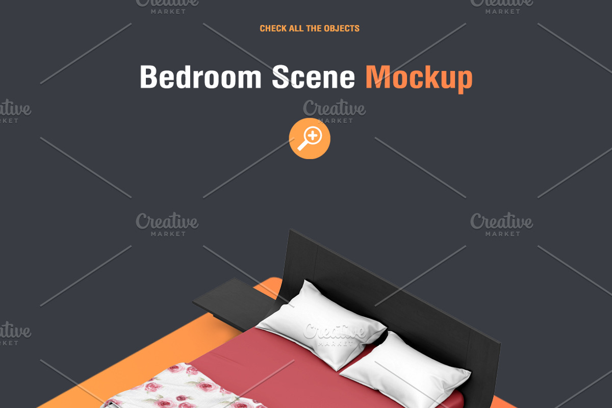 Bedroom Scene Set up Mock-up, a Household Mockup by IsometricWorld (Photo 4 of 5)
