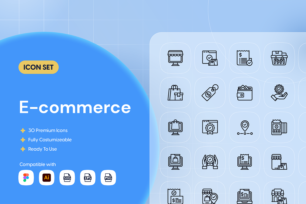E-commerce Icon Set, an Outline Icon by Nathaya Studio (Photo 1 of 2)