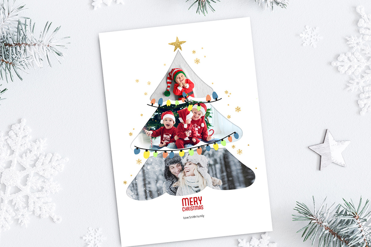 Christmas Tree Card & Social Media, a Design Template by McLittle Stock (Photo 2 of 3)