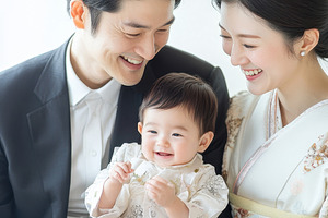 Family celebration with joyful baby, a Photo by Beautiful things