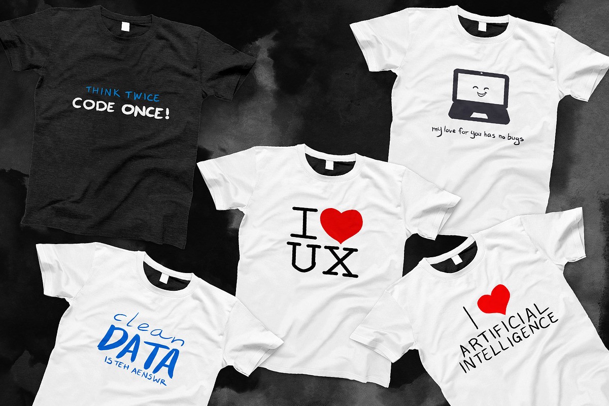 30 Coding and Tech T-shirt Designs, an Illustration by Character