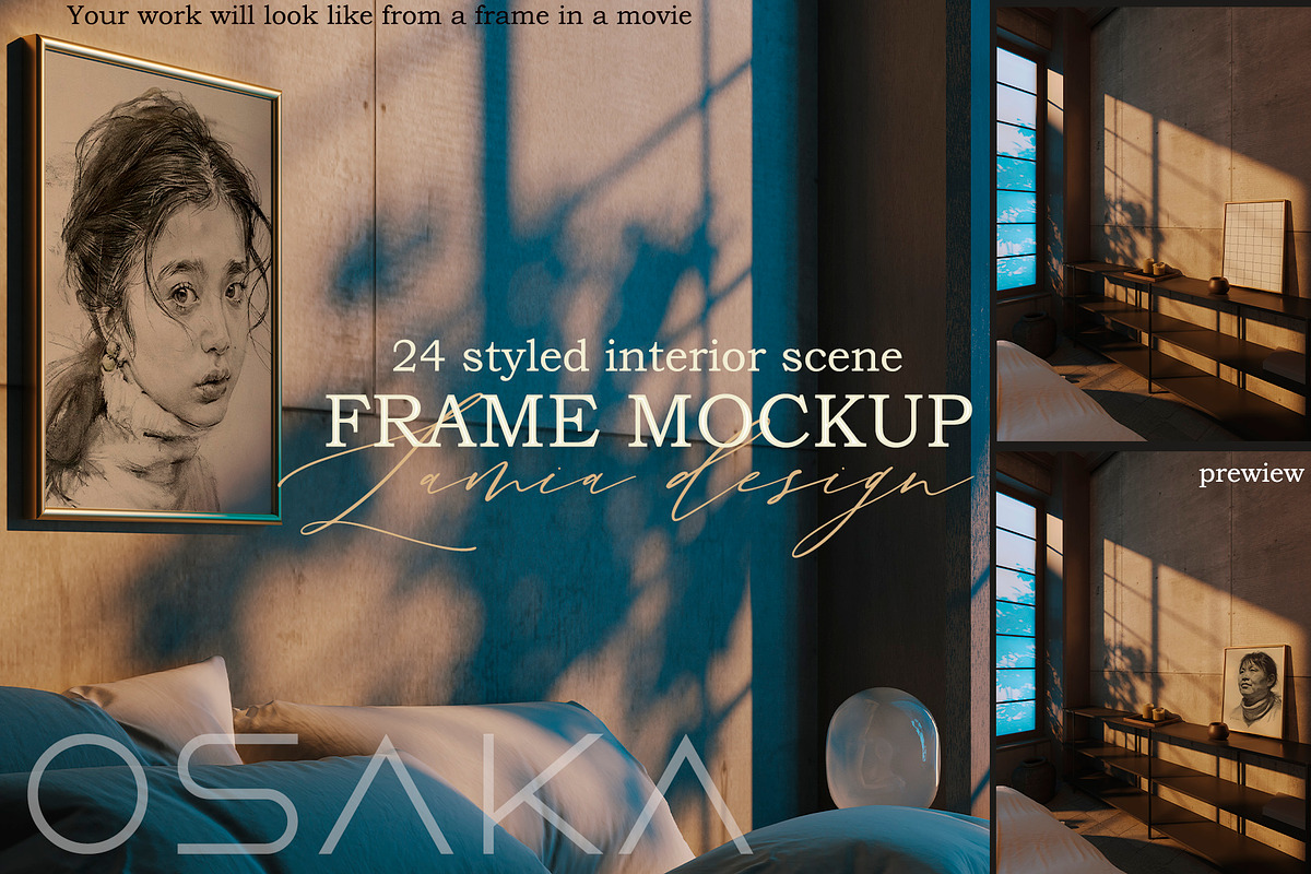 24 Japanese Style Art Mockups Frame, a Household Mockup by LAMIA DESIGN (Photo 1 of 21)