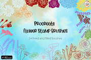 Procreate Flower Stamp Brushes, a Brush Add-On by Karen J (Thumbnail 1 of 5)