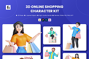 3D Online Shopping Character Kit, a Scene 3D Model by Flat Icons (Thumbnail 1 of 8)