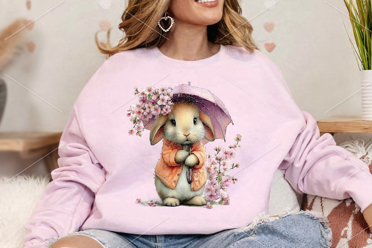 Whimsical Mother's Day Bunny Clipart, a Seasonal Illustration by Canvas Craft (Photo 4 of 7)