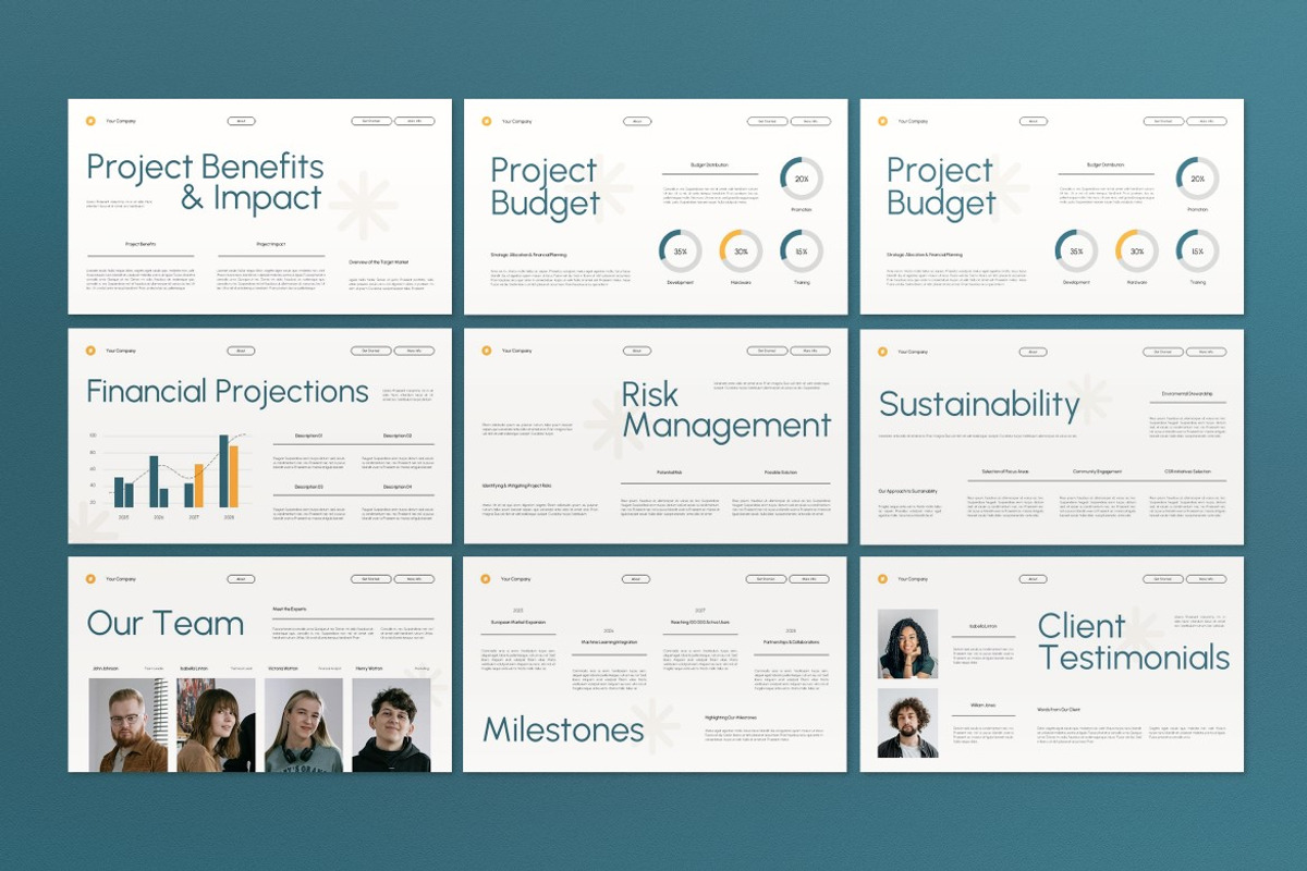Cream Project Proposal Google Slide, a Presentation Template by graphicook (Photo 3 of 4)