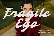 Fragile Ego Pixel Art Glitch Script, a Script Font by Struvictory.art (Thumbnail 1 of 9)