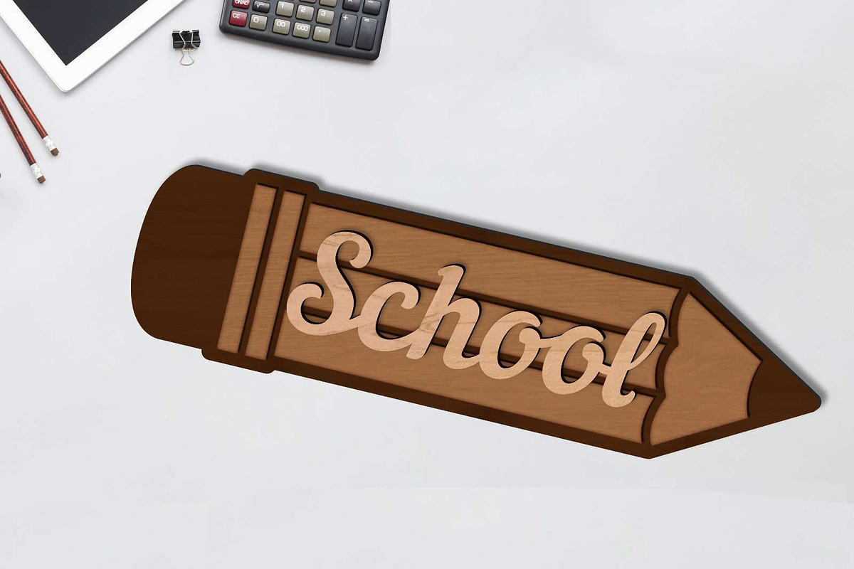 Pencil Set Decor Multilayer Template, a Templates & Theme by LaserCutano (Photo 6 of 11)