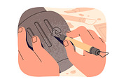 People do ceramics. Pottery workshop, a Person Illustration by PaperTrident (Thumbnail 7 of 11)