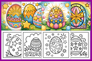 Easter Egg Magic Coloring Pages, a Seasonal Illustration by Ink Gallery (Thumbnail 2 of 5)