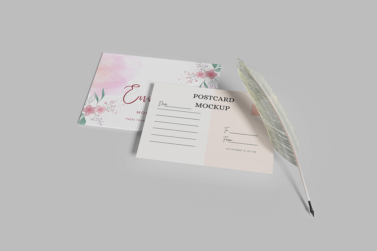 Postcard and Envelope Mockup, a Product Mockup by MrLetters (Photo 2 of 5)