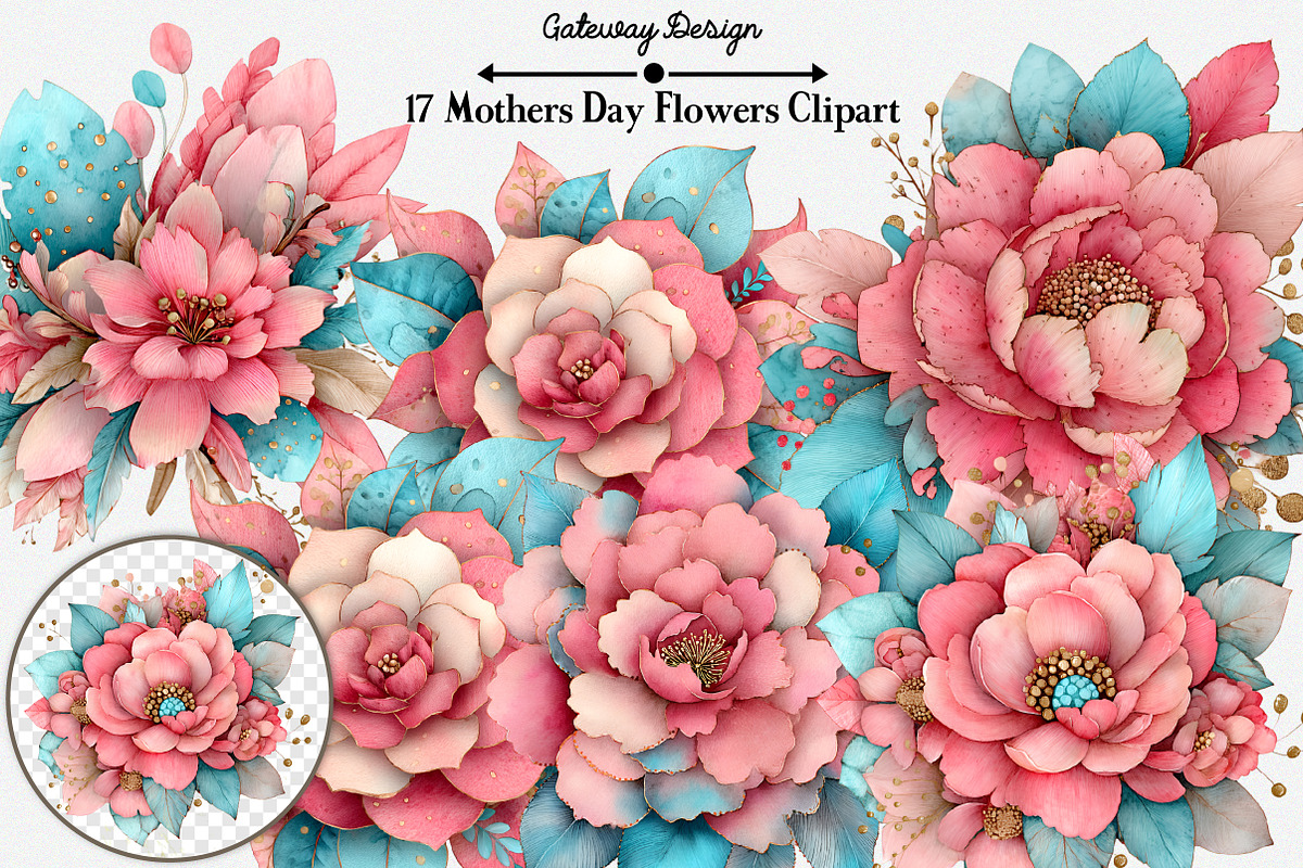 Mothers Day Flowers Clipart, an Illustration by GatewayDesign (Photo 2 of 3)