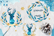 Winter in deep blue. Watercolor, an Object Graphic by Ana-Sakuta (Thumbnail 11 of 16)