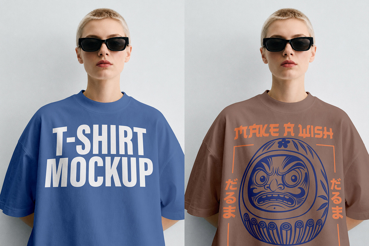 T-Shirt Mockup PSD - Female Model, a Shirt Mockup by Rymden_Fl (Photo 1 of 6)