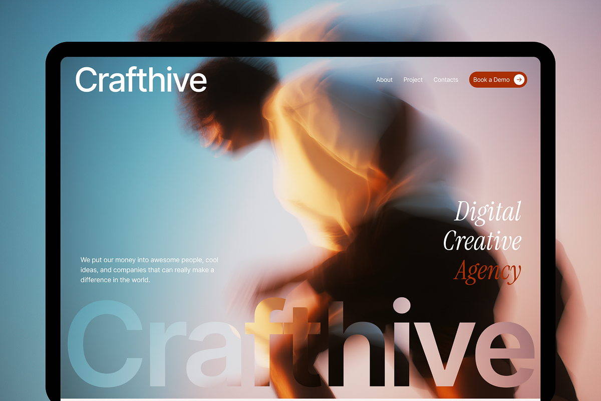 Crafthive Portfolio website, a Landing Page Template by Ahmed Rubel (Photo 2 of 3)