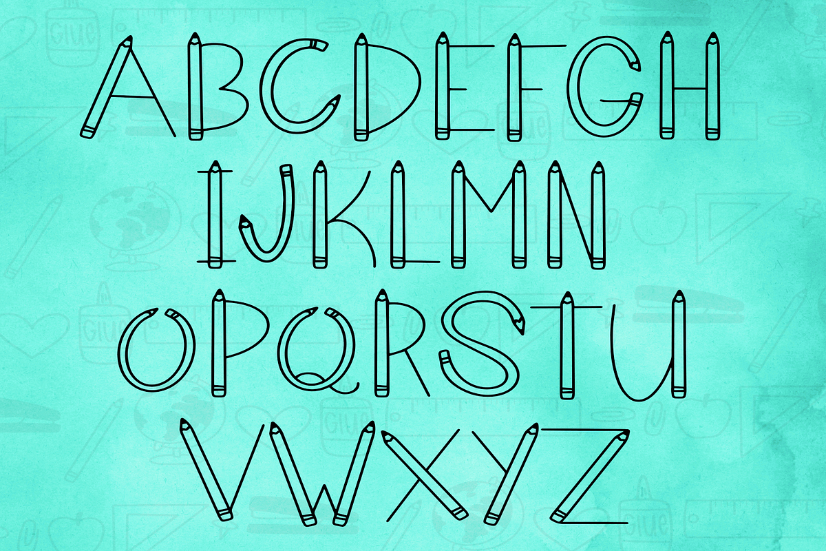 Pencil Point: A Font With Doodles, a Symbol Font by NicholeAndrew (Photo 2 of 5)