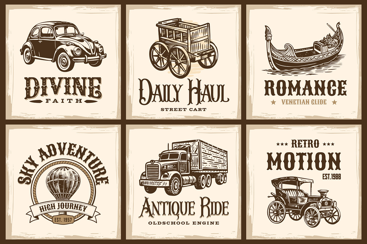Vintage Transport and Vehicle Icon, a Transportation Illustration by Creative Stall (Photo 3 of 10)