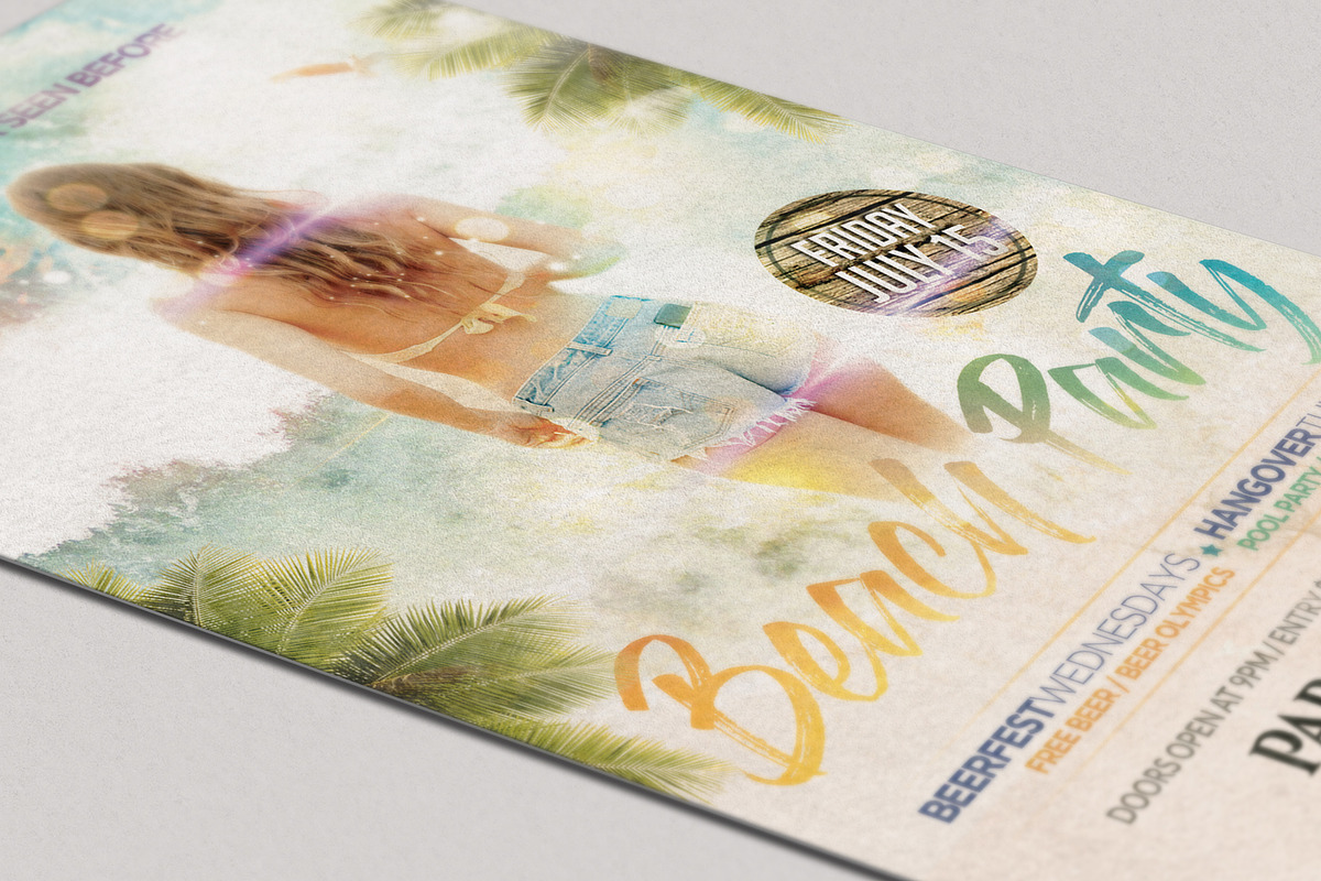 Summer Beach Party Flyer, a Flyer Template by MadridNYC (Photo 3 of 3)