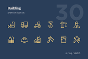 Building Icon Set, an Outline Icon by rodchenko design (Thumbnail 2 of 3)