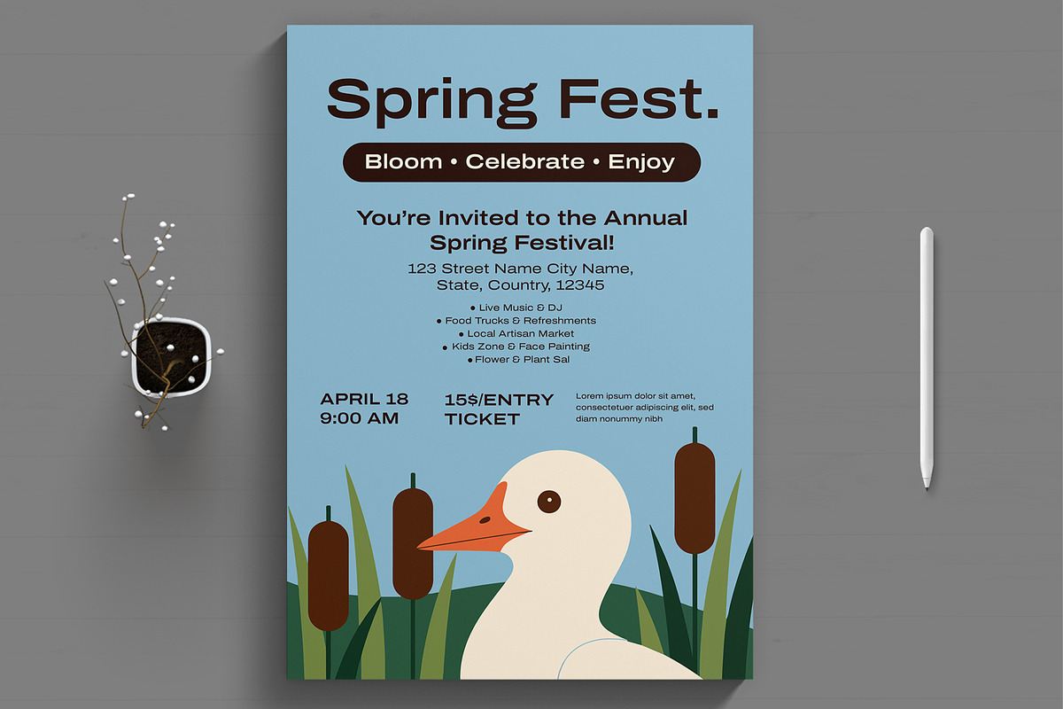 Spring Fest Flyer Template, a Flyer Template by MightyDesign (Photo 1 of 8)