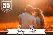 55 Gold floating dust, Photo overlay, a Layer Style Add-On by OverlayBox (Thumbnail 1 of 4)