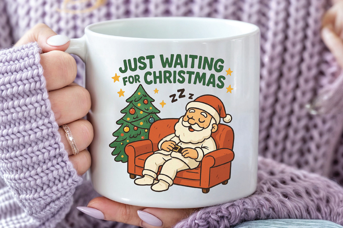 Just Waiting For Christmas Santa PNG, an Illustration by CraftArtStudio (Photo 3 of 4)