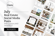 July Real Estate Posts with Captions, a Social Media Template by Marketing Templates Co. (Thumbnail 1 of 10)
