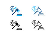 Legal Tech Gavel Icon Set, an Outline Icon by Design Store (Thumbnail 1 of 2)