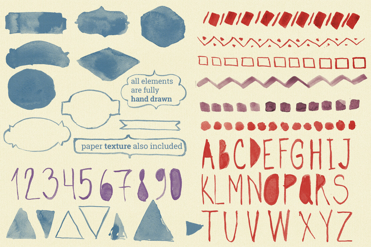 Watercolor Design Elements preview 3