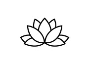 Lotus Flower Vector Icon Bundle, an Illustration by yasushie (Thumbnail 10 of 51)