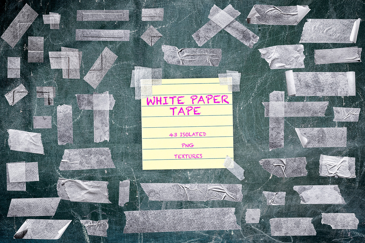43 Isolated White Paper Tape Overlay, an Object Graphic by smishura (Photo 1 of 2)