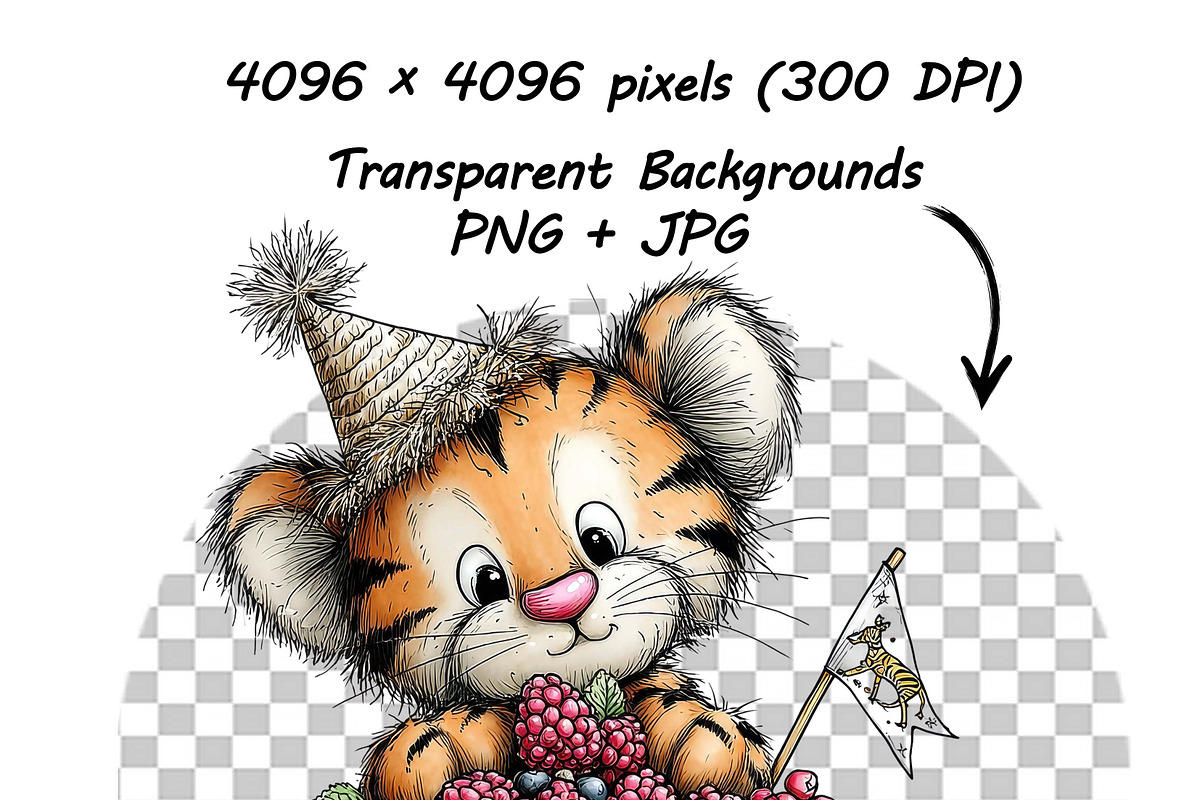 Tiger Birthday Party Safari Cliparts, a Graphic by one-touch (Photo 15 of 17)