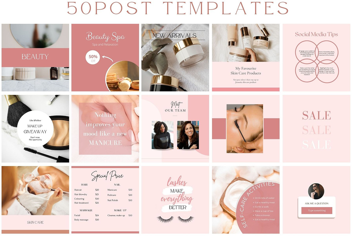 100 Editable Beauty and Skincare soc, a Social Media Template by MORION (Photo 3 of 4)
