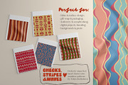 Stripe Wave Dot Tile Retro patterns, a Pattern Graphic by Yuliya Derbisheva (Thumbnail 2 of 13)