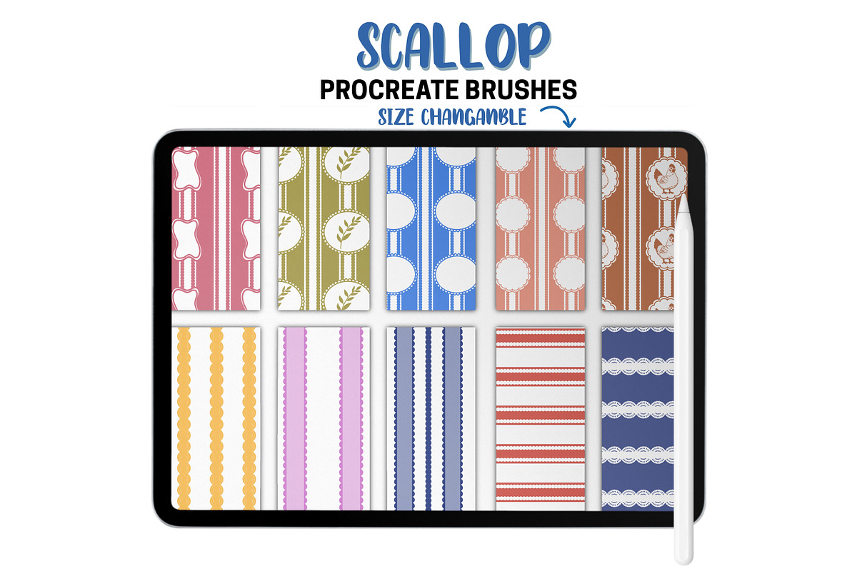 Scallop Pattern Procreate Brushes, a Brush Add-On by Brush Lab (Photo 6 of 9)