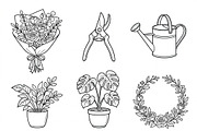 Bundles Set Flower Market Icons, an Outline Icon by adenpinkstore (Thumbnail 8 of 12)