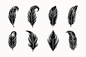 Feather Logo Vintage Silhouette, a Branding & Logo Template by Signatoro