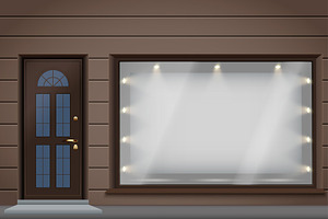 Shop facade with big glass