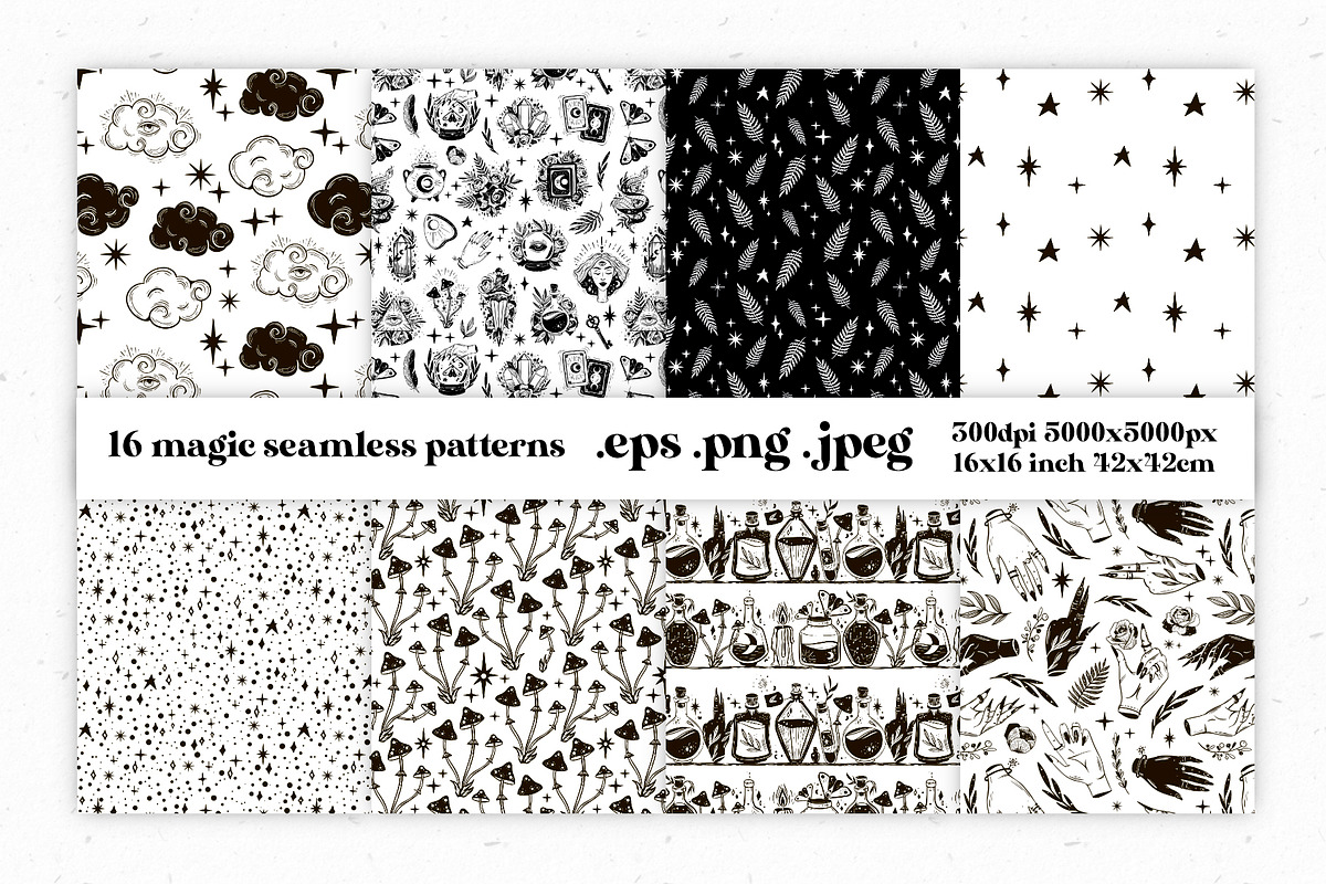 Magic Seamless Patterns Collection, a Pattern Graphic by Julia M. Watercolor (Photo 4 of 11)