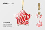 Christmas Ceramic Ornaments Mockup, a Household Mockup by PrimeMockup (Thumbnail 5 of 10)