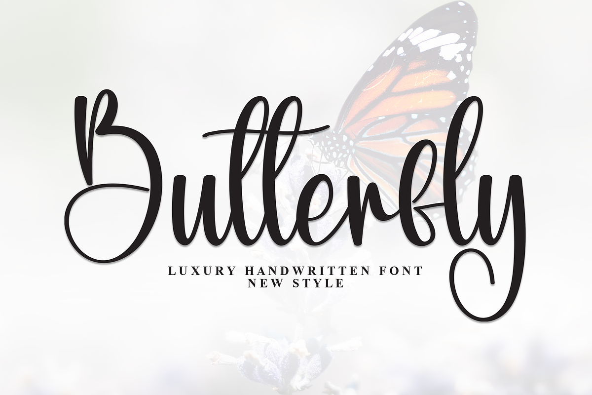 Butterfly | Script Font, a Handwritten Font by Scratchones (Photo 1 of 8)