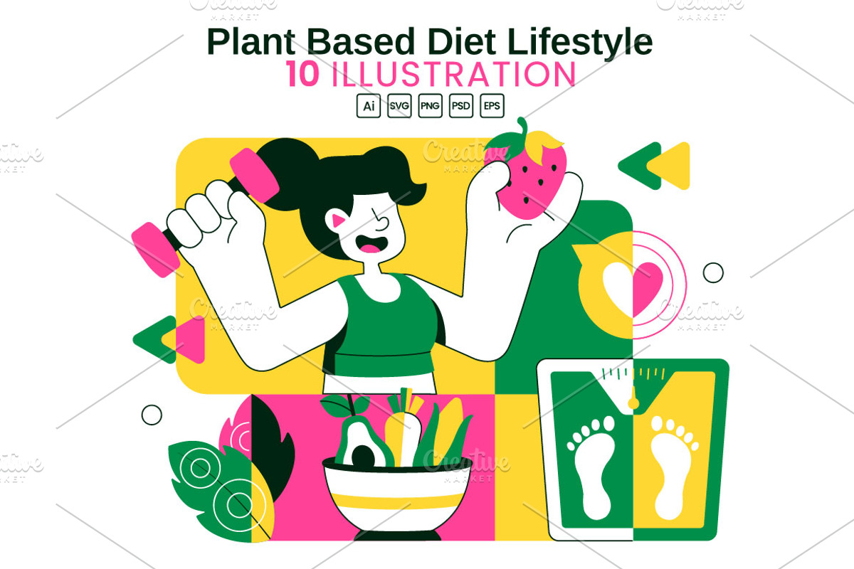 10 Plant Based Diet Lifestyle, a Food Illustration by denayunebgt (Photo 1 of 4)