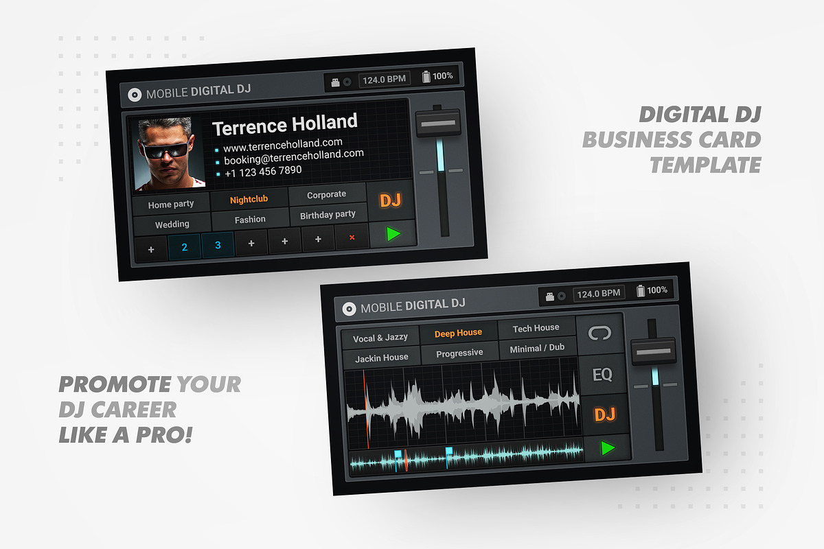 Digital DJ Business Card Template, a Business Card Template by vinyljunkie (Photo 1 of 4)