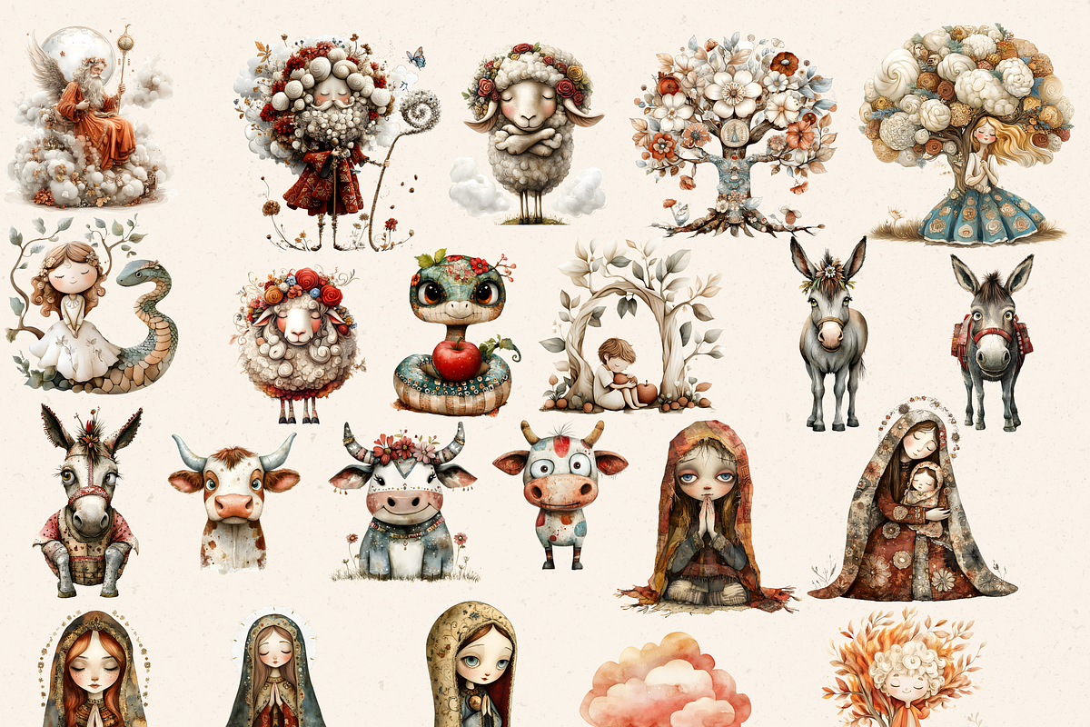 CUTE BIBLICAL PEOPLE CLIPART PACK, a Person Illustration by Daring Digies (Photo 5 of 10)