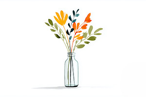 Watercolor delicate flowers arranged, a Nature Photo by MistyDay