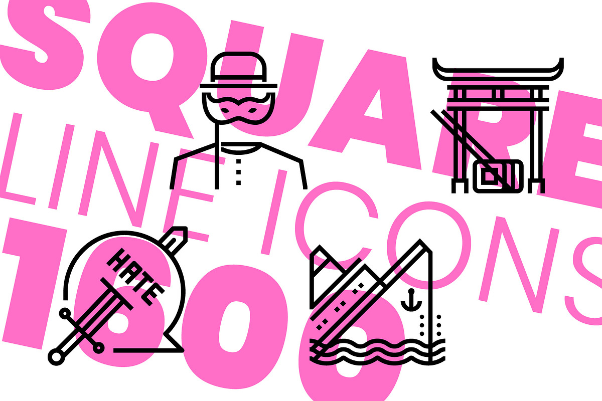 Square line icons, an Outline Icon by Howcolour (Photo 85 of 85)