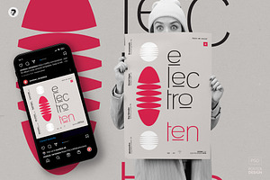 Electro Ten – Poster/Flyer Template, a Flyer Template by pixelsao